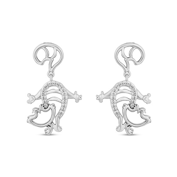 Previously Owned - Disney Treasures Alice in Wonderland 0.085 CT. T.W. Diamond Cheshire Cat Earrings in Sterling Silver