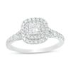 Previously Owned - 0.70 CT. T.W. Princess-Cut Diamond Double Frame Engagement Ring in 14K White Gold (I/I2)