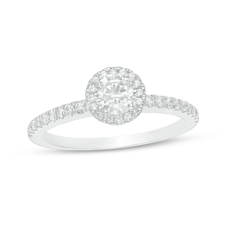 Previously Owned - 0.75 CT. T.W. Diamond Frame Engagement Ring in 14K White Gold|Peoples Jewellers