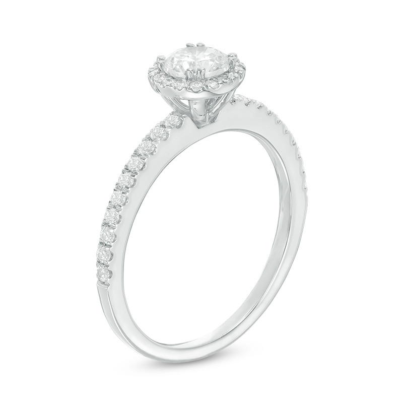 Previously Owned - 0.75 CT. T.W. Diamond Frame Engagement Ring in 14K White Gold|Peoples Jewellers