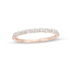 Previously Owned - 0.10 CT. T.W. Diamond Alternating Marquise Wedding Band in 10K Rose Gold