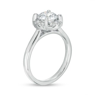 Previously Owned - 1.75 CT. T.W. Lab-Created Diamond Solitaire Frame Engagement Ring in 14K White Gold (F/SI2)