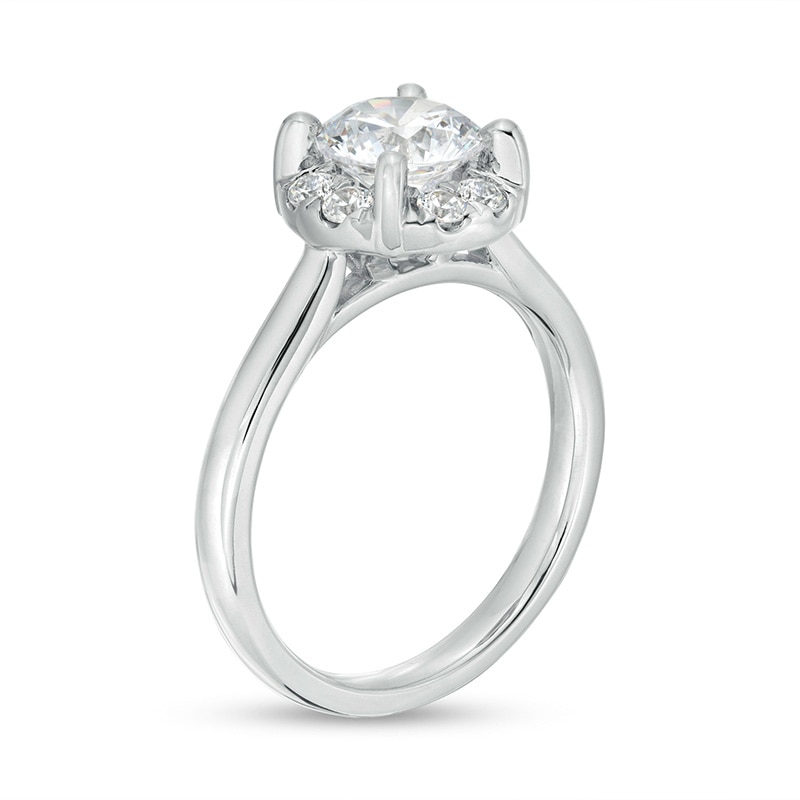 Previously Owned - 1.75 CT. T.W. Lab-Created Diamond Solitaire Frame Engagement Ring in 14K White Gold (F/SI2)|Peoples Jewellers