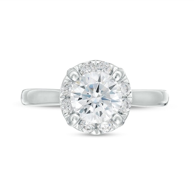 Previously Owned - 1.75 CT. T.W. Lab-Created Diamond Solitaire Frame Engagement Ring in 14K White Gold (F/SI2)