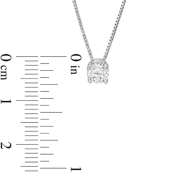 Previously Owned - 0.50 CT. Lab-Created Diamond Solitaire Pendant in 14K White Gold (F/SI2)