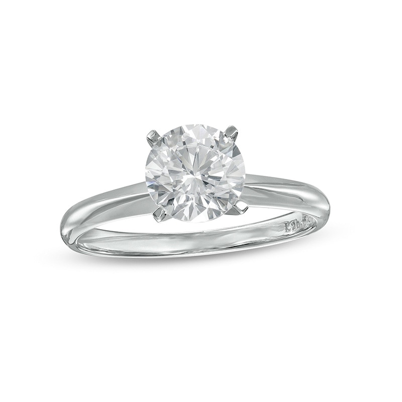 Previously Owned - 1.50 CT. Lab-Created Diamond Solitaire Engagement Ring in 14K White Gold (F/SI2)