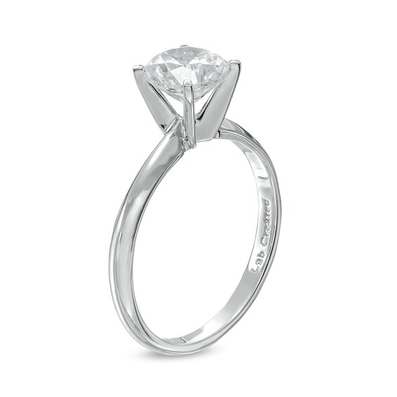 Previously Owned - 1.50 CT. Lab-Created Diamond Solitaire Engagement Ring in 14K White Gold (F/SI2)