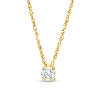 Previously Owned - 0.15 CT. Diamond Solitaire Pendant in 10K Gold (J/I3)