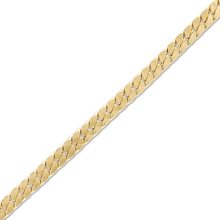 Previously Owned - Italian Gold 7.0mm Flat Curb Chain Link Bracelet in 18K Gold - 7.26"