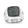 Thumbnail Image 0 of Previously Owned - Men's 1.00 CT. T.W. Black Cushion-Shaped Multi-Diamond Ring in Sterling Silver