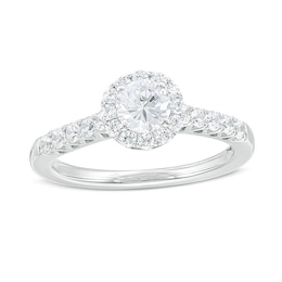 Previously Owned - 1.00 CT. T.W. Diamond Frame Engagement Ring in 14K White Gold (I/I1)