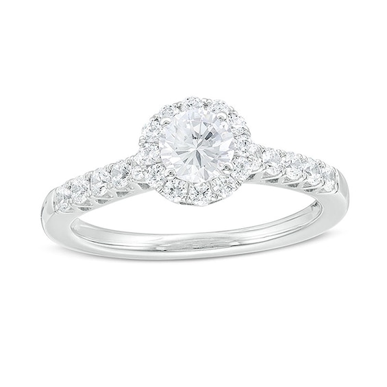 Previously Owned - 1.00 CT. T.W. Diamond Frame Engagement Ring in 14K White Gold (I/I1)