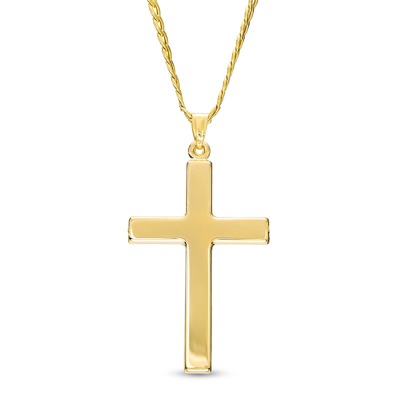 Previously Owned - Men's Cross Pendant in 10K Gold – 22"