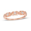 Thumbnail Image 1 of Previously Owned - Diamond Accent Art Deco Floral Pattern Vintage-Style Wedding Band in 10K Rose Gold