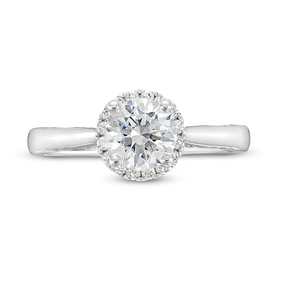 Previously Owned - 1.38 CT. T.W. Lab-Created Diamond Frame Engagement Ring in 14K White Gold (F/SI2)