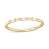 Previously Owned - 0.07 CT. T.W. Baguette Diamond Three Stone Anniversary Band in 10K Gold