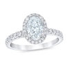 Previously Owned - Royal Asscher® 1.50 CT. T.W. Oval Diamond Frame Engagement Ring in 14K White Gold