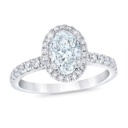 Previously Owned - Royal Asscher® 1.50 CT. T.W. Oval Diamond Frame Engagement Ring in 14K White Gold