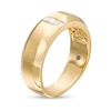 Previously Owned - Vera Wang Love Collection Men's 0.085 CT. T.W. Baguette Diamond Five Stone Wedding Band in 14K Gold