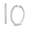Thumbnail Image 0 of Previously Owned - 0.95 CT. T.W.  Lab-Created Diamond Hoop Earrings in 14K White Gold (F/SI2)
