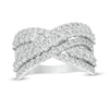 Thumbnail Image 1 of Previously Owned - 2.00 CT. T.W.  Lab-Created Diamond Multi-Row Bypass Ring in 14K White Gold (F/SI2)