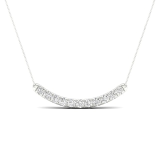 Previously Owned - 0.50 CT. T.W.  Lab-Created Diamond Curved Bar Necklace in 14K White Gold (F/SI2)