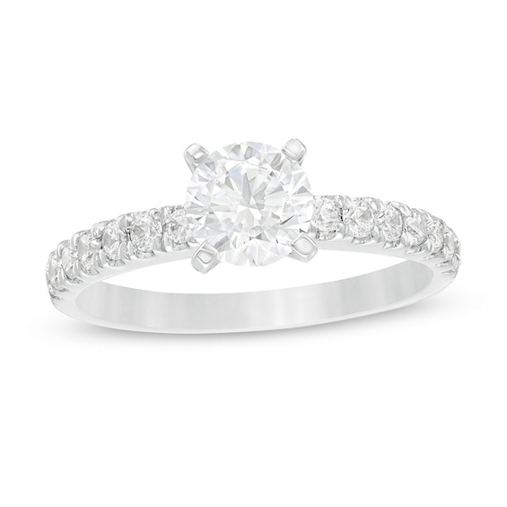 Previously Owned - 1.40 CT. T.W. Lab-Created Diamond Engagement Ring in 14K White Gold (F/SI2)