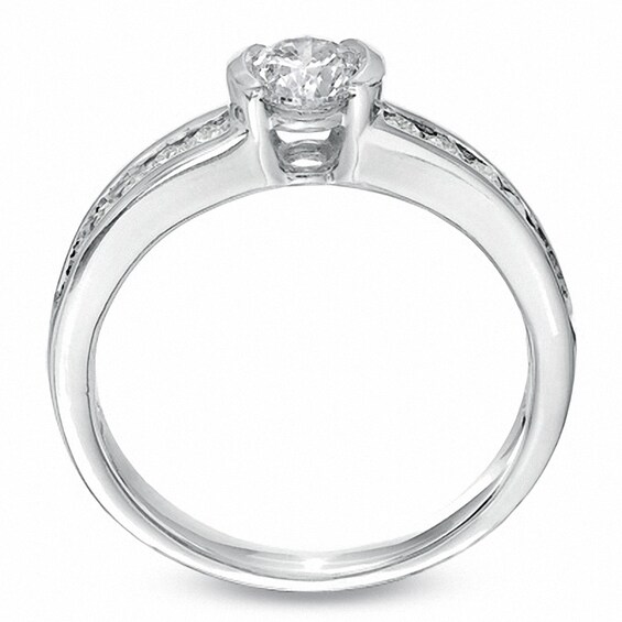 Previously Owned - 1.00 CT. T.W. Canadian Diamond Bridal Set in 14K White Gold (I/I1)