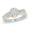 Thumbnail Image 0 of Previously Owned - 0.60 CT. T.W. Princess-Cut Quad Diamond Frame Ring in 10K Two-Tone Gold