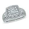 Previously Owned - 1.75 CT. T.W. Princess-Cut Diamond Double Frame Engagement Ring in 14K White Gold