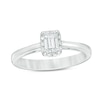 Thumbnail Image 0 of Previously Owned - 0.60 CT. T.W. Emerald-Cut Diamond Frame Engagement Ring in 14K White Gold (I/SI2)