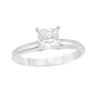 Previously Owned - 1.50 CT. Princess-Cut Diamond Solitaire Engagement Ring in 14K White Gold (J/I3)