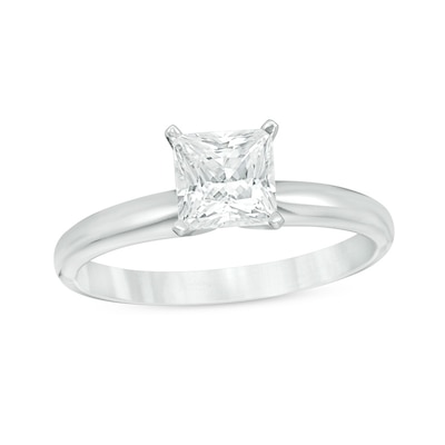 Previously Owned - 1.50 CT. Princess-Cut Diamond Solitaire Engagement Ring in 14K White Gold (J/I3)