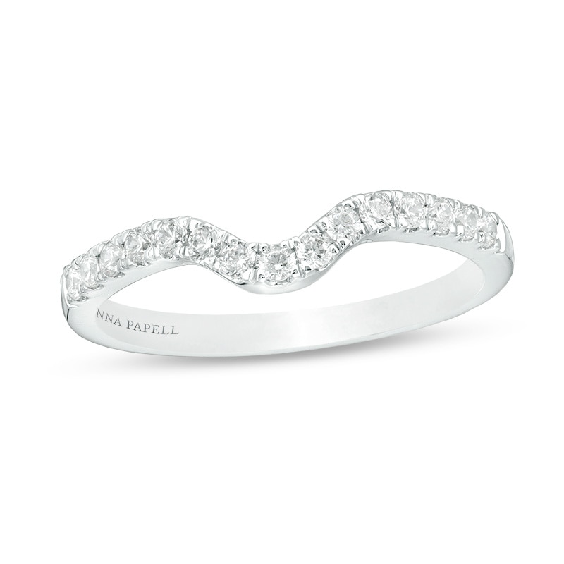 Previously Owned - Adrianna Papell 0.25 CT. T.W. Diamond Contour Wedding Band in 14K White Gold (F/I1)|Peoples Jewellers