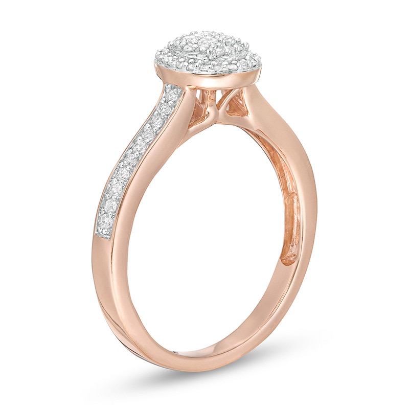 Previously Owned - 0.25 CT. T.W. Composite Diamond Oval Frame Promise Ring in 10K Rose Gold|Peoples Jewellers