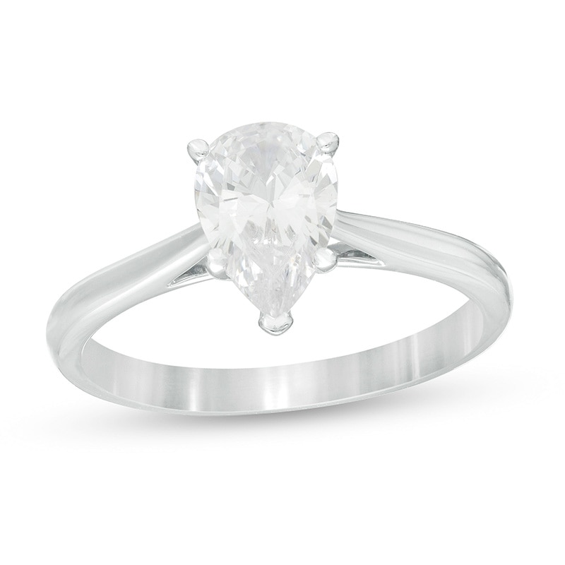 Previously Owned - 1.00 CT. Pear-Shaped Diamond Solitaire Engagement Ring in 14K White Gold (K/I3)|Peoples Jewellers