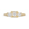 Previously Owned - 0.95 CT. T.W. Princess-Cut Diamond Frame Past Present Future® Engagement Ring in 14K Gold