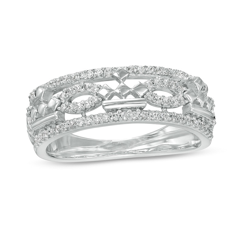 Previously Owned - Peoples Private Collection 0.25 CT. T.W. Diamond Crown Art Deco Ring in 10K White Gold|Peoples Jewellers