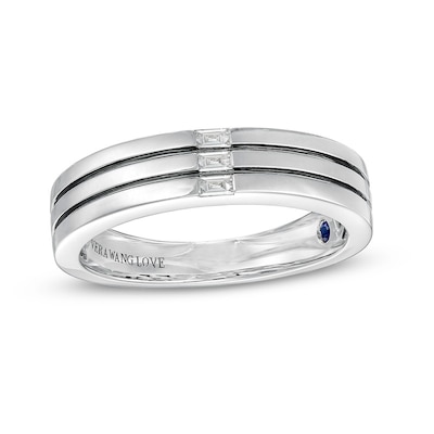 Previously Owned - Vera Wang Love Collection LE 0.065 CT. T.W. Baguette Diamond Trio Wedding Band in 14K White Gold