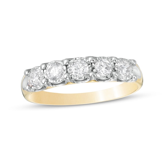 Previously Owned - 0.50 CT. T.W. Diamond Five Stone Anniversary Ring in 10K Gold