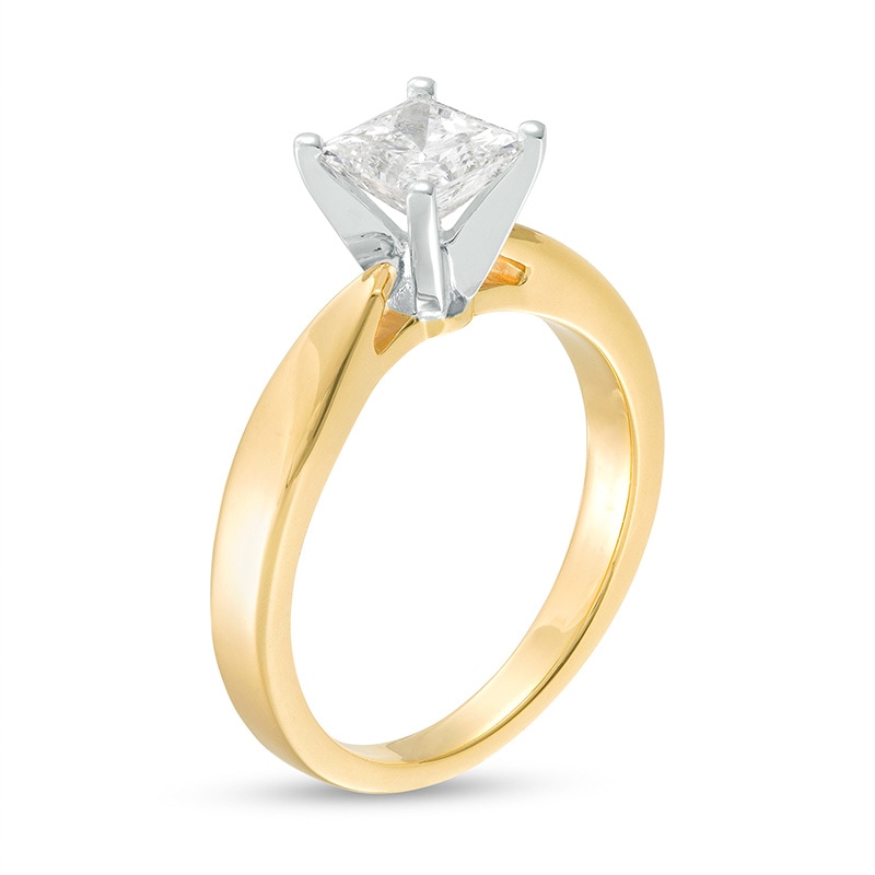 Previously Owned - Celebration Canadian Lux® 1.00 CT. Princess-Cut Diamond Solitaire Engagement Ring in 14K Gold (I/SI2)