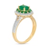 Thumbnail Image 2 of Previously Owned - Oval Emerald and 0.25 CT. T.W. Diamond Double Scallop Frame Ring in 10K Gold