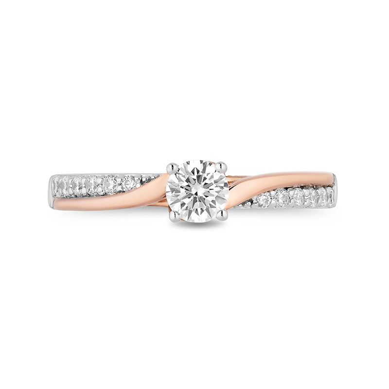 Previously Owned - Enchanted Disney Moana 0.58 CT. T.W. Diamond Twist Shank Engagement Ring in 14K Two-Tone Gold|Peoples Jewellers