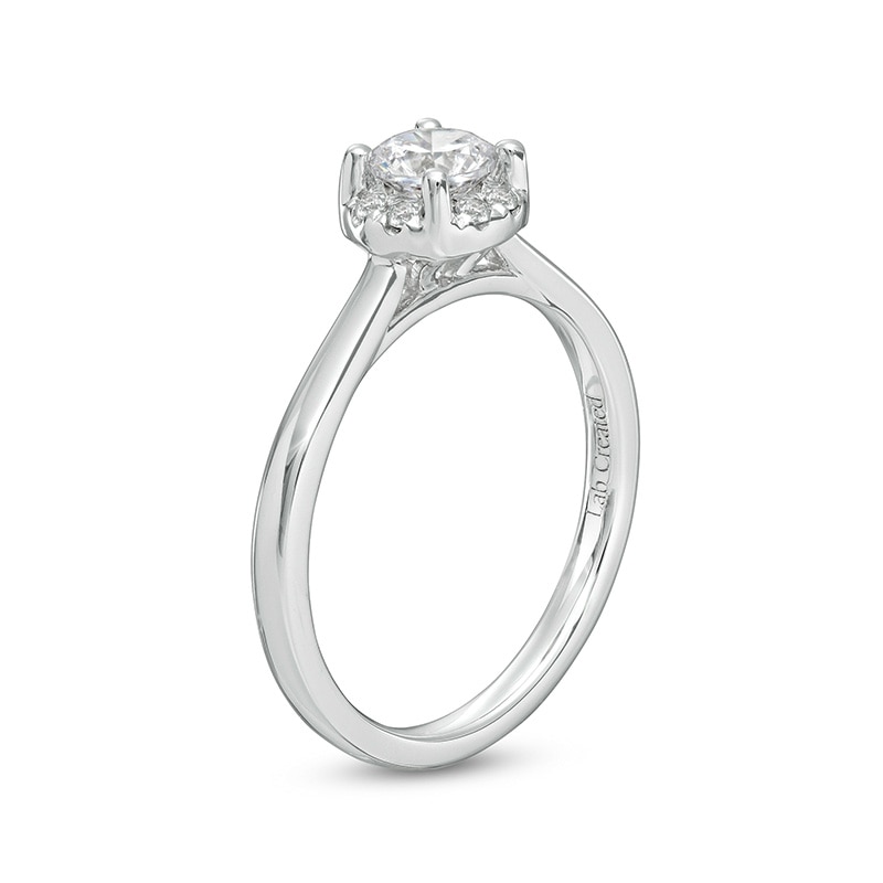 Previously Owned - 0.62 CT. T.W. Lab-Created Diamond Frame Engagement Ring in 14K White Gold (F/SI2)|Peoples Jewellers