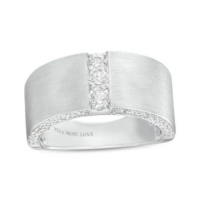 Previously Owned - TRUE Lab-Created Diamonds by Vera Wang Love Men's 0.69 CT. T.W. Wedding Band in 14K White Gold