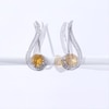 5.0mm Citrine and Diamond Accent Swirl Crawler Earrings in Sterling Silver