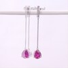 Pear-Shaped Lab-Created Pink and White Sapphire Drop Earrings in Sterling Silver