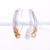 Citrine and Diamond Accent Two Stone Crawler Earrings in Sterling Silver