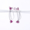 4.0mm Heart-Shaped Lab-Created Ruby and 0.09 CT. T.W. Diamond Crawler Earrings in Sterling Silver