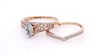 Lab-Created Marquise White Sapphire and 0.18 CT. T.W. Diamond Bridal Set in 10K Rose Gold